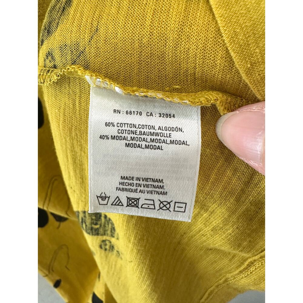 ANTHROPOLOGIE | French Bulldog Graphic Top Yellow Dog Print Scoop Neck Tee | XS - Picture 7 of 8